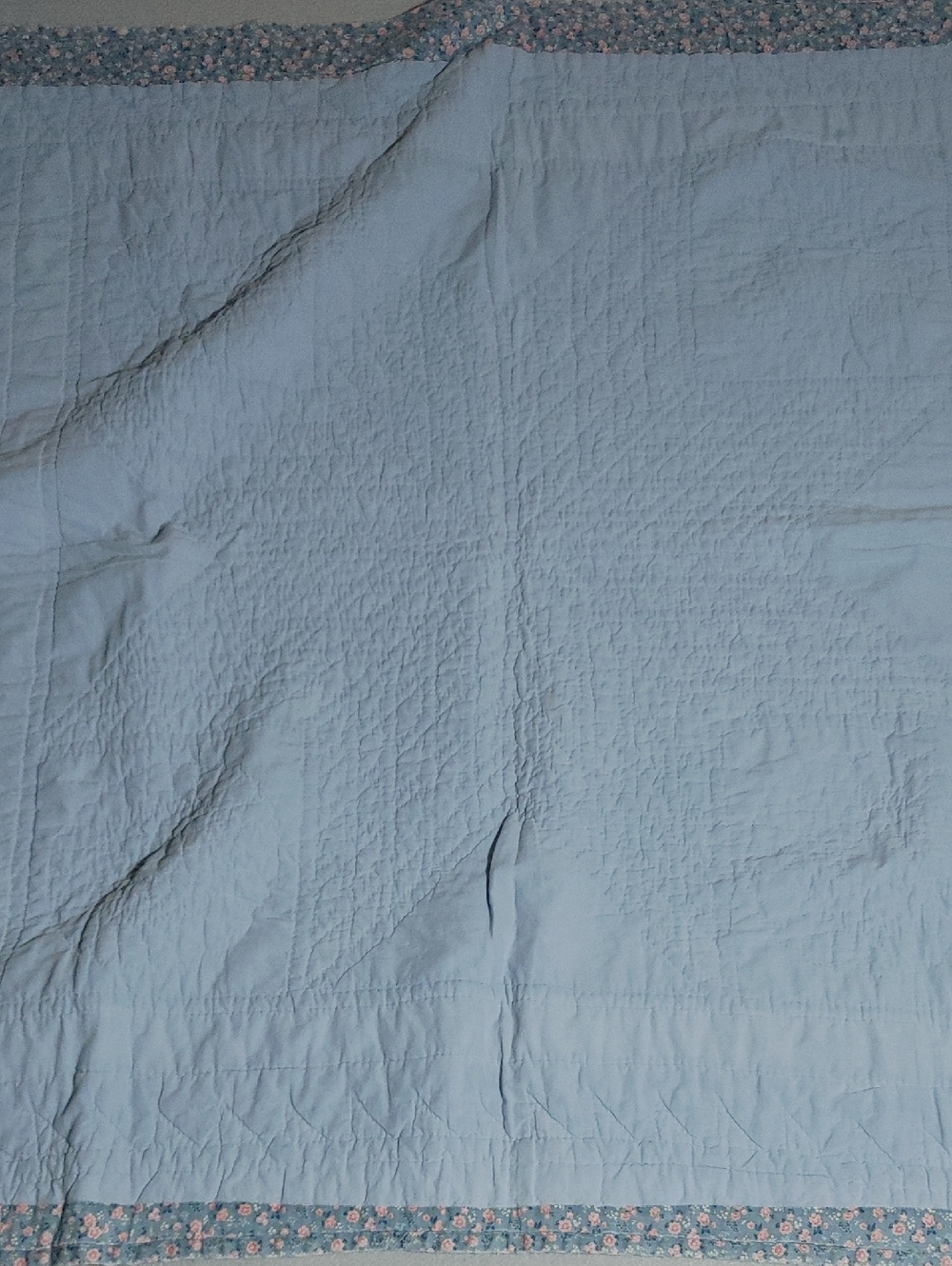 Antique Square Lonestar Small Hand Quilted Quilt in Blue and Pink - Picture 12 of 17